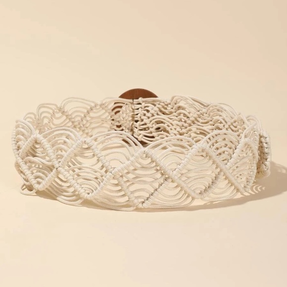 Boho Circle Buckle Woven Belt - Picture 7 of 8